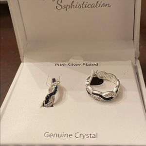 Genuine crystal hoop earrings